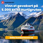 Vinn et gavekort på 5.000 kr. til Hurtigruten