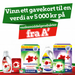 Vinn ett gavekort til en verdi av 5000 kr på vaskemiddelprodukter fra A+